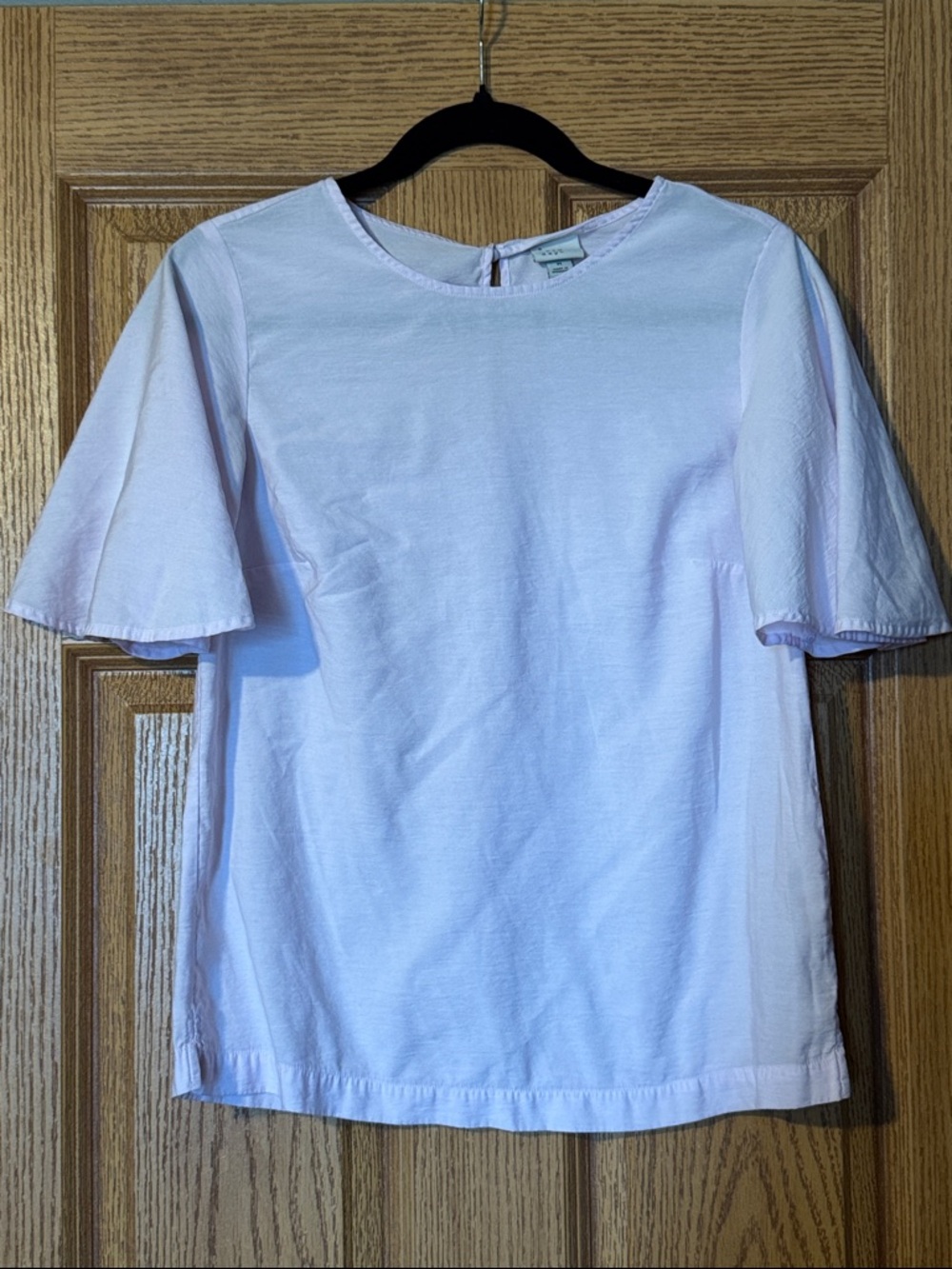 Simple Pale Pink Short Sleeve Top